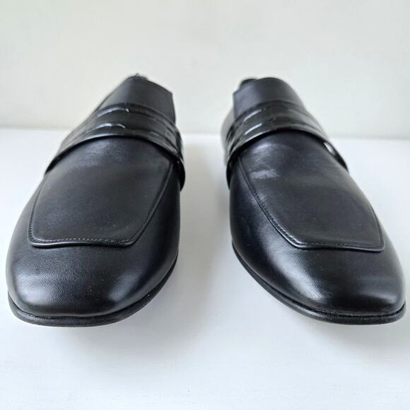 Freda Salvador NEW Croc Embossed Black Patent Leather Loafers Flats Women Size 6 - Picture 5 of 11
